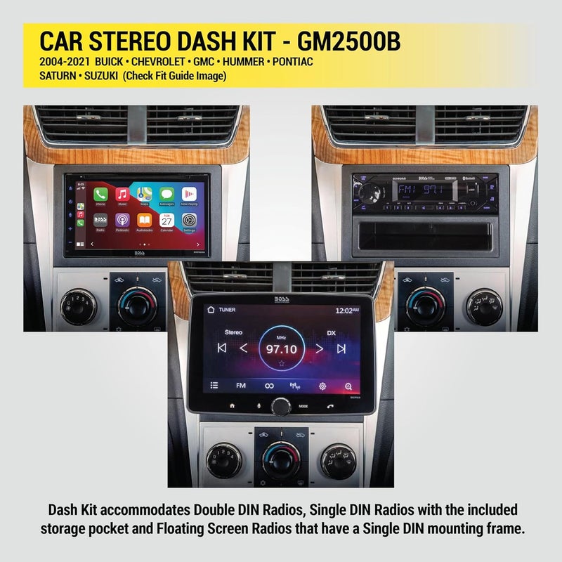 Scosche مجموعة تركيب راديو GM2500B مزدوجة DIN أو مفردة DIN مع جيب متوافقة مع بعض سيارات GM من 2004-2021 - مجموعة تركيب ستيريو السيارة - راجع دليل الملاءمة في الصور للتحقق من سيارتك - Image 3